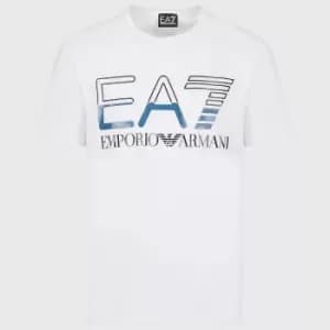 Image of EA7 Logo-Print Cotton-Blend T-Shirt - XL