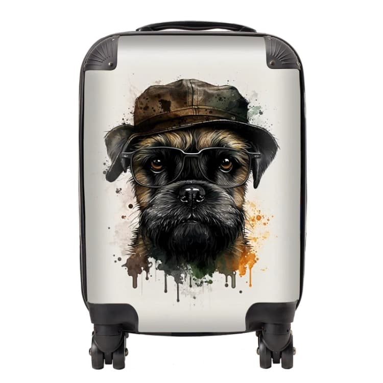 Image of Warren Reed Designer Border Terrier Dog Splashart Suitcase - Small