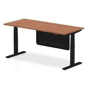 Image of Air 1800 x 800mm Height Adjustable Desk Walnut Top Black Leg With