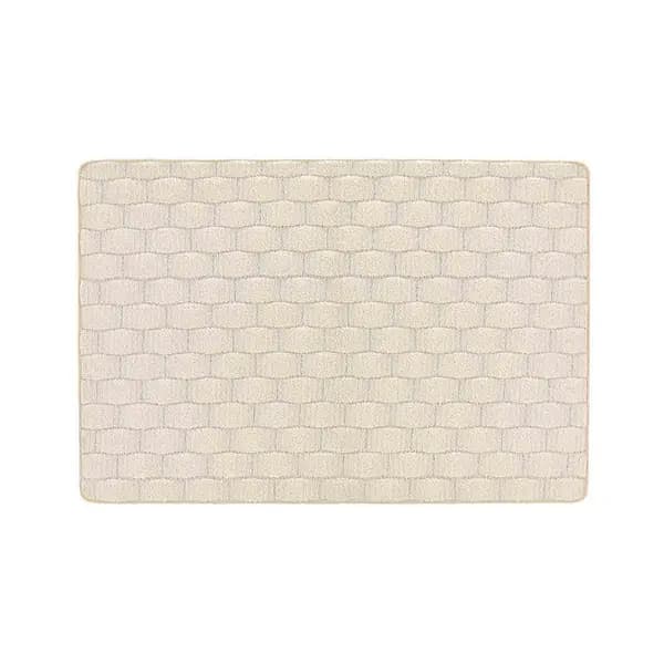 Image of Hug Rug Sculptured Washable Basket Weave Ivory 80X120 5026134622487