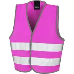 Image of SAFE-GUARD by Result Childrens/Kids Core Enhanced Hi-Vis Vest (10-12 Years) (Fluorescent Pink) - Fluorescent Pink