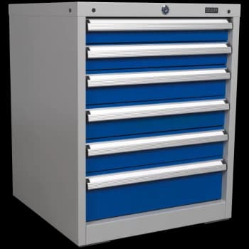 Image of Sealey Premier Industrial Workstation Cabinet 6 Drawer Blue / Grey