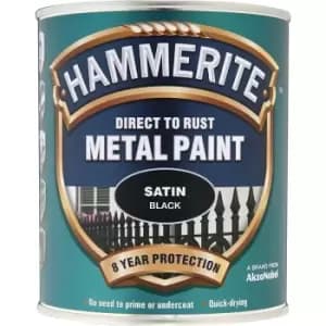 Image of Hammerite Satin Direct to Rust 2.5L Black