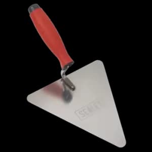 Image of Sealey Stainless Steel Triangular Brick Trowel Rubber Handle 180mm