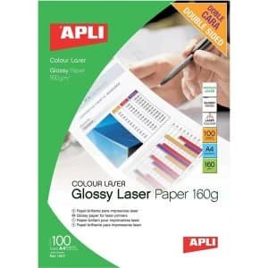 Image of Apli Laser Paper Glossy Double-sided 160gsm A4 (100 Sheets)