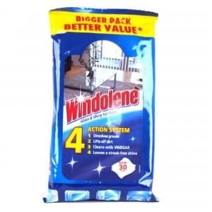 Image of Windolene Glass & Shiny Surfaces 30 Cleaning Wipes