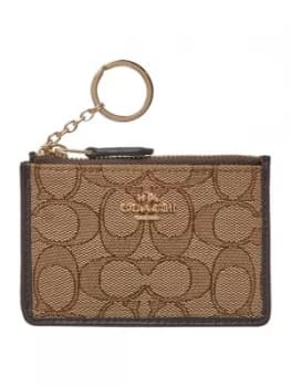 Image of Coach Signature Khaki Mini Id Case In