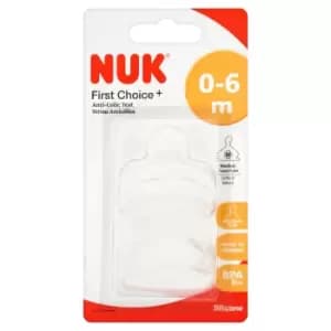 Image of NUK First Choice+ Silicone Size 1 Teats Medium Hole