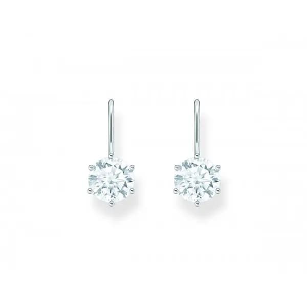 Image of Thomas Sabo Sterling Silver Basics White Zirconia Earrings H2287-051-1