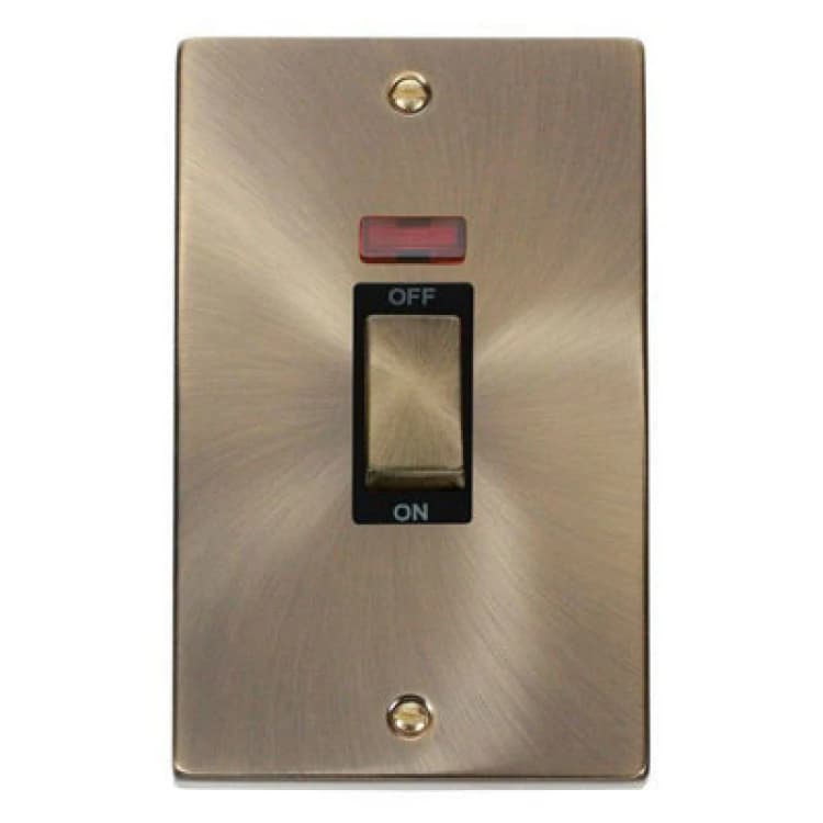 Image of SE Home Antique Brass 2 Gang Ingot Size 45A Switch With Neon Gold unisex