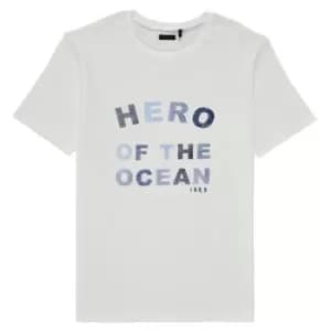 Image of Ikks XS10343-19-J boys's Childrens T shirt in White - Sizes 10 years,12 years,14 years