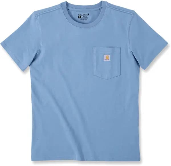 Image of Carhartt Loose Fit Heavyweight K87 Pocket Ladies T-Shirt, blue, Size L for Women