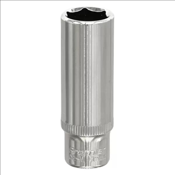 Image of Genuine SEALEY SP1412D WallDrive® Socket 12mm Deep 1/4Sq Drive Fully Polished