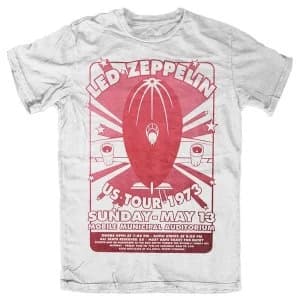 Image of Led Zeppelin - Mobile Municipal Unisex Large T-Shirt - White