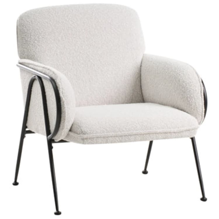 Image of Beliani Minimalist Fabric Amrchair Beige Trysnes