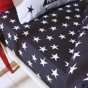 Image of Born To Be Kind Stars 100% Organic Cotton Fitted Sheet White
