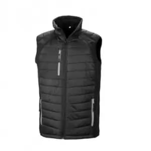 Image of Result Mens Black Compass Padded Soft Shell Gilet (XL) (Black/Grey)