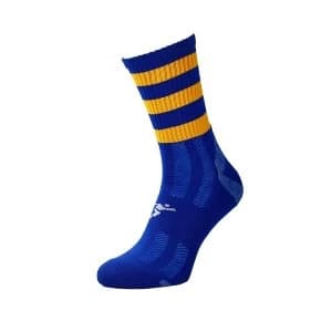 Image of Precision Pro Hooped GAA Mid Socks Junior Royal/Amber - UK Size 3-6