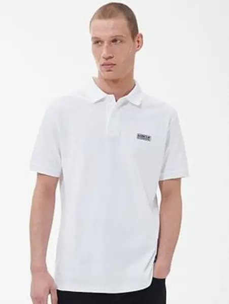 Image of Barbour International International Essential Pique Tailored Polo Shirt - White