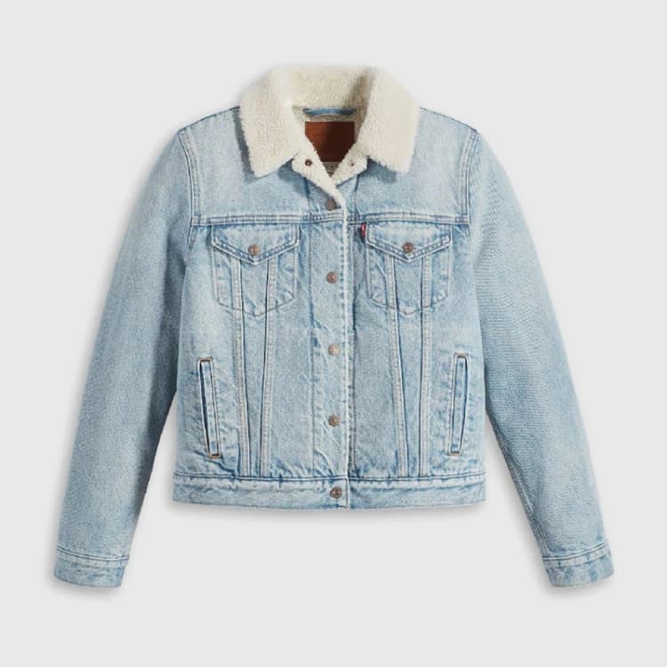 Image of Levis Womens Original Trucker Sherpa Jacket The Other Way female 10 (S)