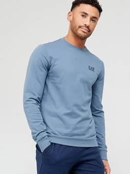 Image of EA7 Emporio Armani Core ID Logo Sweatshirt - China Blue, China Blue, Size L, Men