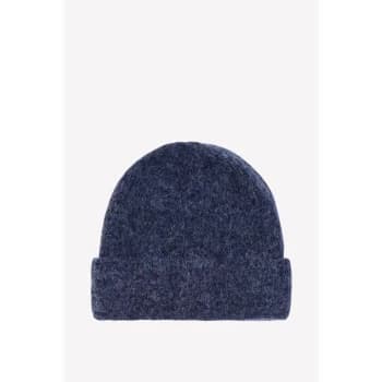 Image of Jack Wills Cressie Mohair Rolled Hem Hat - Navy