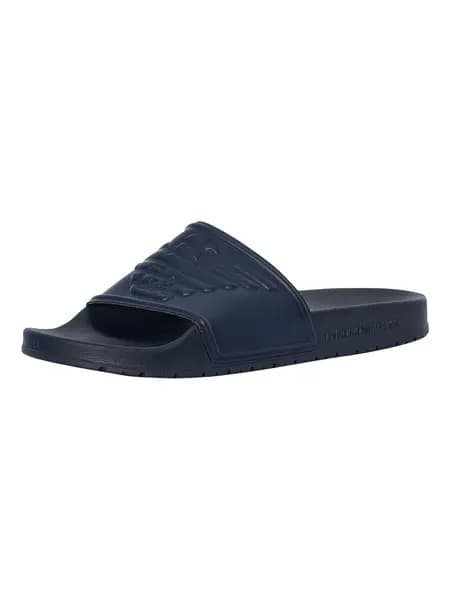Image of Emporio Armani Logo Sliders Navy 8 UK