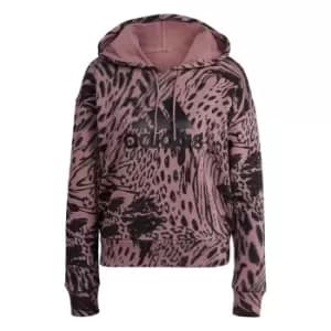 Image of adidas Future Icons Animal Print Hoodie Womens - Pink