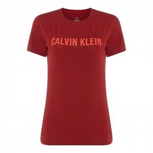 Image of Calvin Klein Performance Calvin Short Sleeve Logo Top - MERLOT