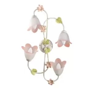 Image of D'Oro Multi Arm Semi Flush Ceiling Lamp, Glass Shades, 4x E14