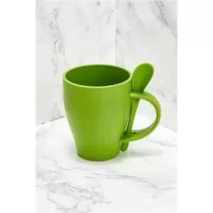 Image of I Saw It First Green Mug With Spoon Bamboo Fibre - Green