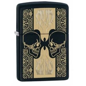 Image of Zippo Facing Skulls Classic Black Matte