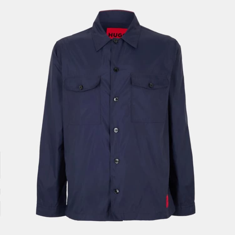 Image of Hugo Mens Enalu Structured Overshirt Blue male S