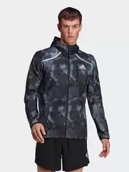 Image of adidas Marathon Fast Graphic Jacket, Black Size XL Men
