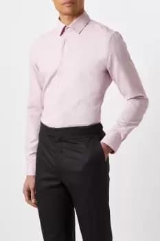 Image of Mens Slim Pink Two Tone Textured Smart Shirt