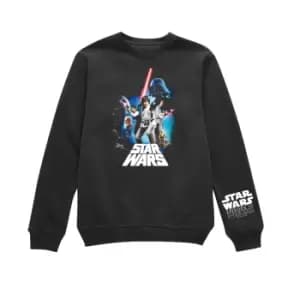 Image of Star Wars - A New Hope - 45th Anniversary Retro Composition Sweatshirt - Black - L