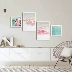 Image of 4PBCT-02 Multicolor Decorative Framed MDF Painting (4 Pieces)