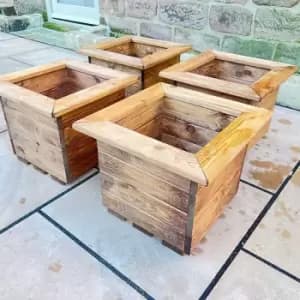 Image of Charles Taylor 4 Piece Small Planter Set, Brown