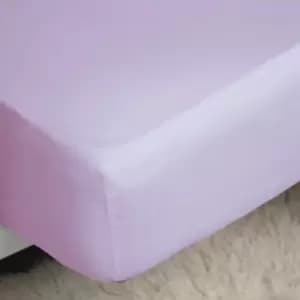 Image of Belledorm 200 Thread Count Cotton Percale Deep Fitted Sheet (Kingsize) (Lilac)