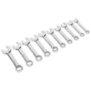 Image of Sealey AK633 Combination Spanner Set 10pc Stubby Metric