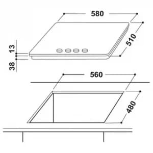 Image of Indesit THA642IX 4 Burner Gas Hob