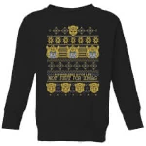 Image of Bumblebee Classic Ugly Knit Kids Christmas Sweatshirt - Black - 11-12 Years