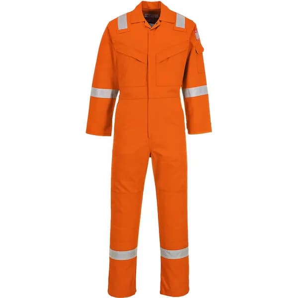 Image of Biz Flame Mens Flame Resistant Super Lightweight Antistatic Coverall FR21ORTXXL Colour: Orange