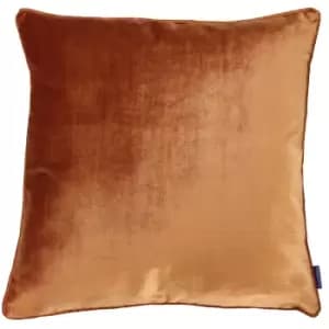Image of Paoletti Luxe Velvet Rust Cushion Orange