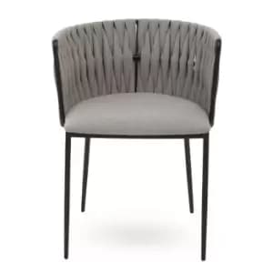 Image of Gilden Grey Dining Chair with Woven Back, Grey
