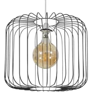 Image of Black Metal Easy Fit Pendnat Lampshade - No Bulb