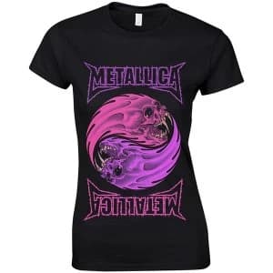 Image of Metallica - Yin Yang Purple Ladies Large T-Shirt - Black