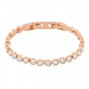 Image of Swarovski Tennis Rose-Gold Plated White Ladies Jewellery
