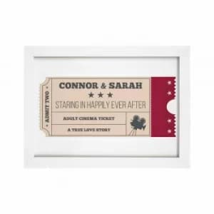 Image of Personalised Cinema Ticket A4 Framed Print