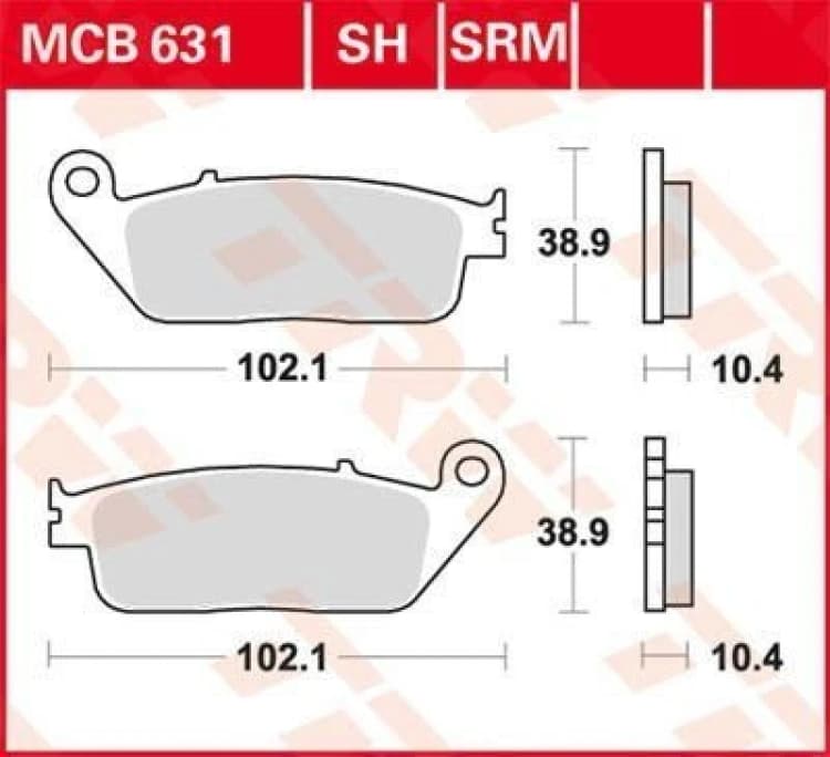 Image of TRW MCB631SRM Brake pad set Brake Pad Set,disc brake (402)